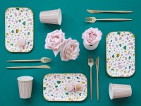 Preview: 6 Glam Stone paper plates 22 x 13.5cm