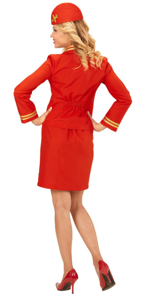 Kostium stewardessy w kolorze czerwonym dla kobiet