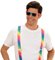 Widok: Tęczowe okulary imprezowe w neonowych kolorach