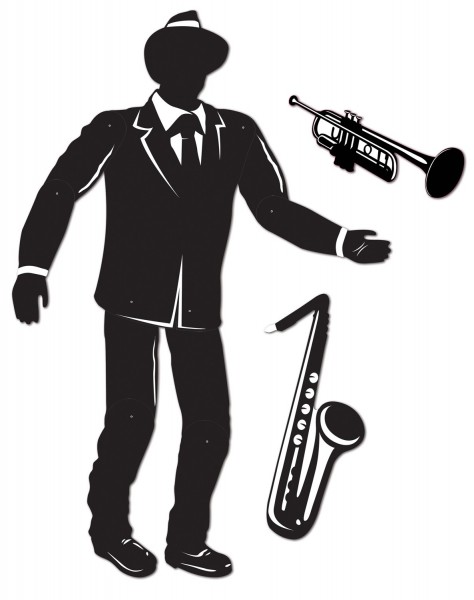 Schwarz Weißes Jazz Musiker Wandbild
