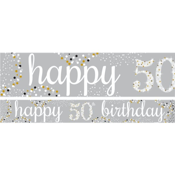 50th birthday paper banner 1m