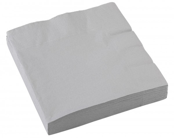 20 serviettes de table 33cm gris clair