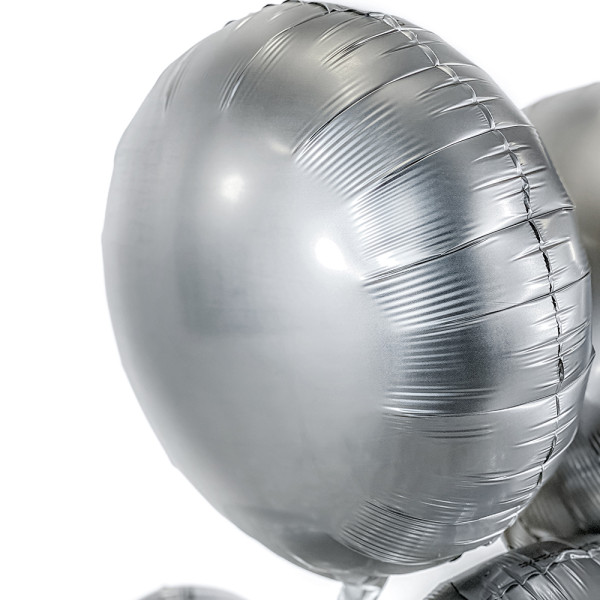 5 Heliumballons in der Box Silver matt
