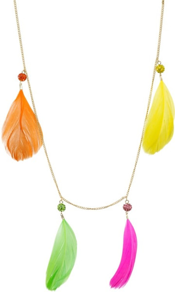 Colorful feather neon necklace