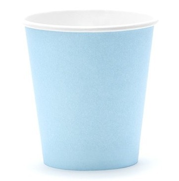 6 One Star paper cups baby blue 180ml