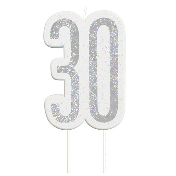 30th birthday glittering candle