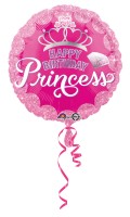 Geburtstagsballon Glitzer Princess pink