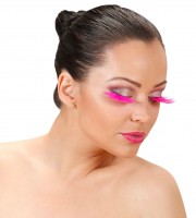 Preview: Pink flamingo feather eyelashes