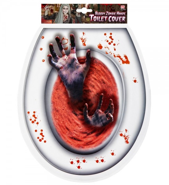 Bloody toilet lid sticker for Halloween 2