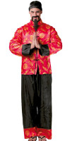Asian men's costume red and black