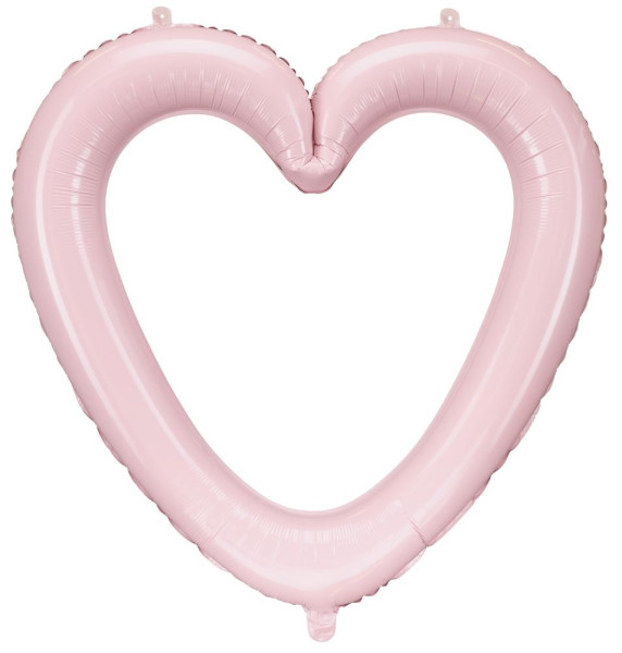 Ballon en aluminium en forme de coeur blush