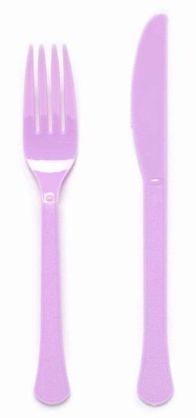 Purple lavender cutlery set 24 pieces