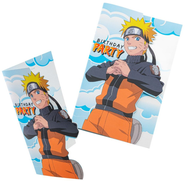 8 cartes d'invitation Naruto