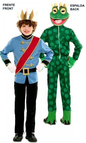 Omkeerbaar kostuum 2 in 1 kikkerprins voor kinderen