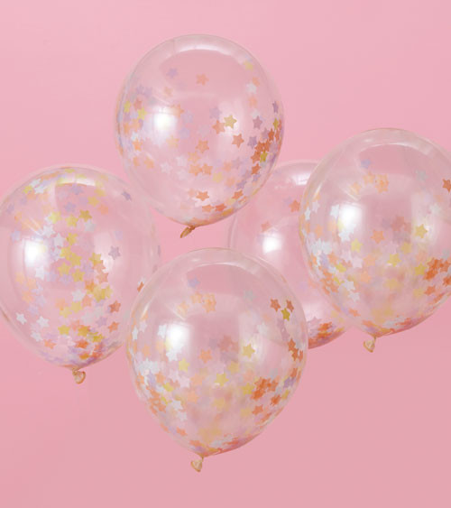 5 sterren swirl confetti ballonnen 30cm 2