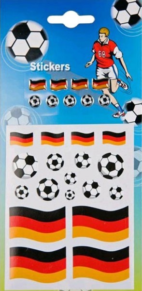 Football and Germany flag stickers