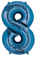 Zahlenballon 8 Blau 83cm