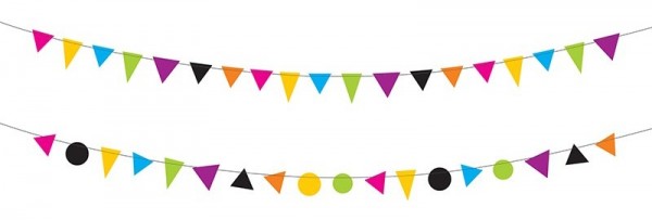 2 monster party garlands 1.5m