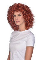 Widok: Czerwono-brązowa peruka z kręconymi włosami Riley