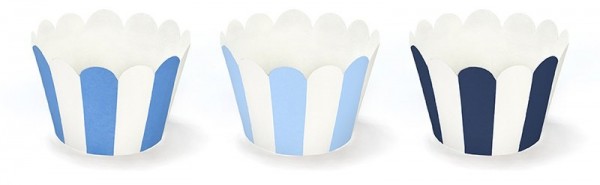 Cupcake set blu / bianco 6 pezzi