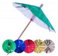 15 parapluies cocktail métalliques 10cm