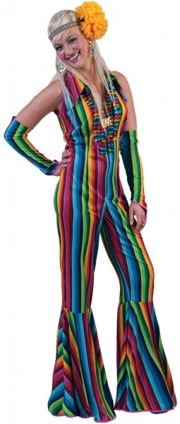 Costume femme hippie arc-en-ciel