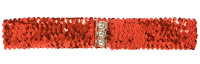 Sparkling sequin belt red
