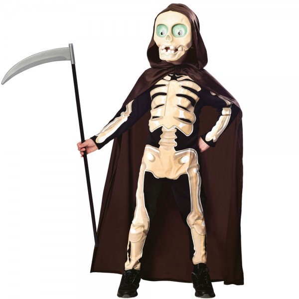 Crazy Grim Reaper skelet kostume til børn 4
