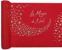 Vorschau: Roter La magie de Noël Sternchen Tischläufer 98cm