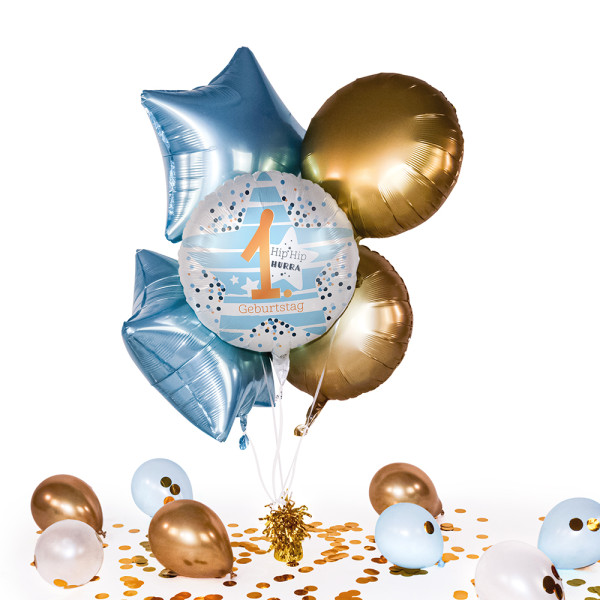 Heliumballon in der Box 1. Geburtstag Stars