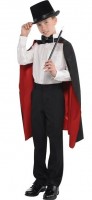 Black and red wizard cape for children