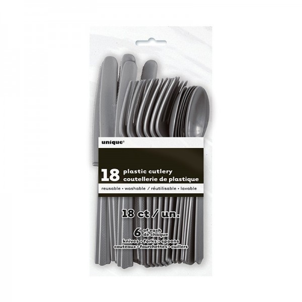 Party cutlery set Luise silver 18 pieces 2