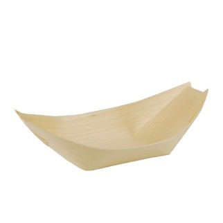 50 stycken fingermatskålar i trä båtar 16,5 x 8,5 cm