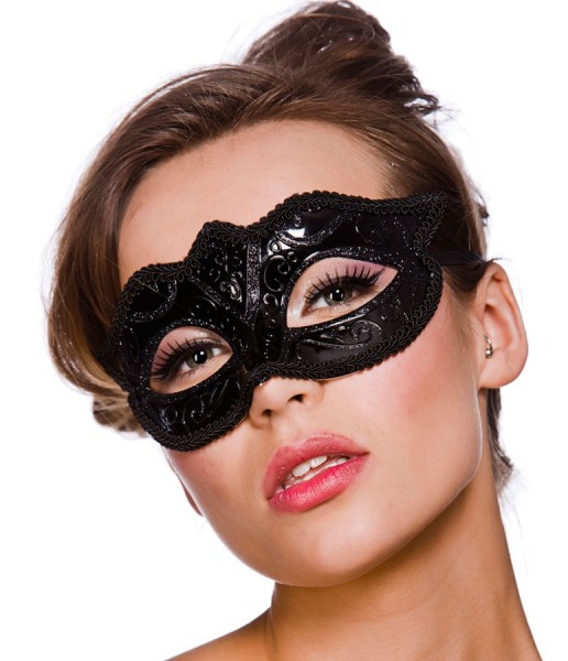Black masked ball eye mask