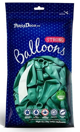 20 metalowych balonów Partystar zielone 27cm 2