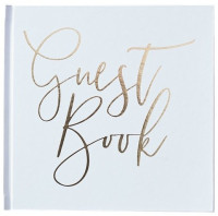 Guest book white-gold 20x21cm