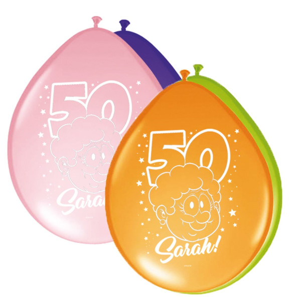 8 balonów Sarah 50. urodziny