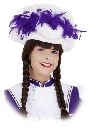 Sombrero Funkenmariechen blanco violeta
