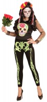 Voorvertoning: Skeleton been legging zwart groen 75DEN
