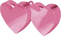 Double heart balloon weight in pink