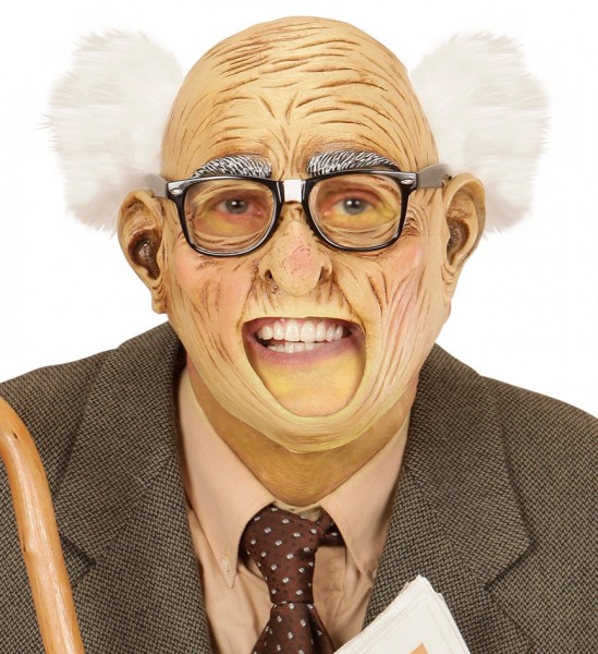 Máscara de pensionista anciano Friedrich con pelo