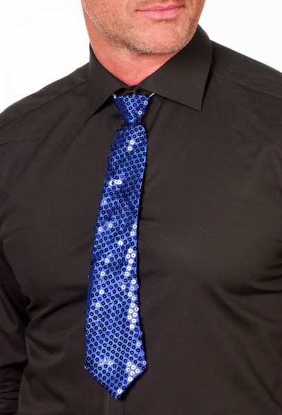 Cravatta blu con paillettes