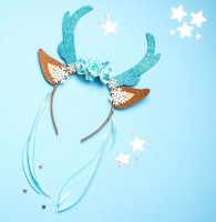 Preview: Reindeer Ice Crystal & Flowers Headband