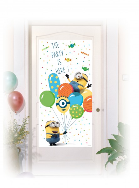 Minions ballonfest dørgardin 150 x 75 cm