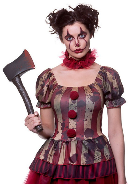 Costume da clown horror rosso per donna 2