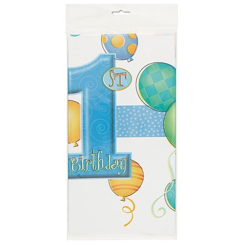 Tovaglia per feste di compleanno con palloncino blu 137 x 274 cm