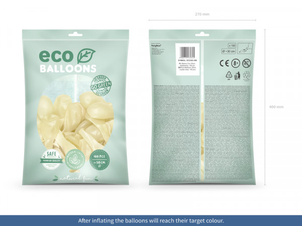 100 Eco Kristall Ballons transparent 30cm 3