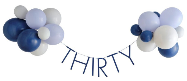 Ghirlanda blu numero 30 con palloncini