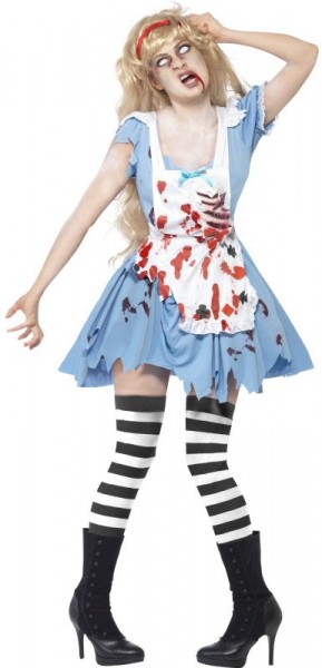 Blodig zombie pige kostume