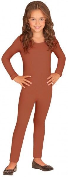 Langærmet børne bodysuit brun